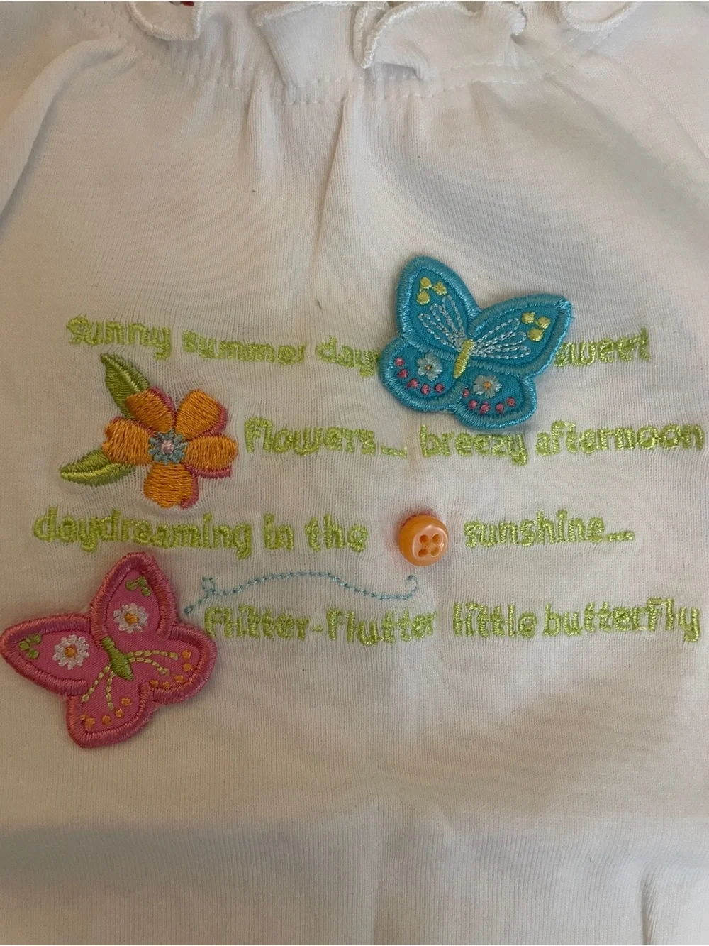 NWT Gymboree Butterfly ruffle sleeve Tee & Aqua Embroidered Shorts 2pcs Set 3T